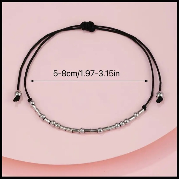 Handmade Morse Code KEEP GOING Adjustable Bracelet - Picture 3 of 5
